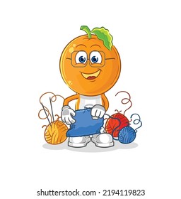 the orange head tailor mascot. cartoon vector