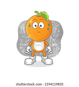 the orange head thinking hard vector. cartoon character