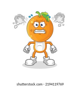 the orange head very angry mascot. cartoon vector
