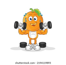 la ilustración de entrenamiento de peso de la cabeza naranja. vector de caracteres