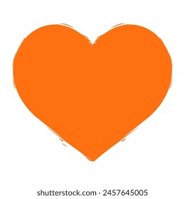 orange heart icon, love symbol. Vector illustration