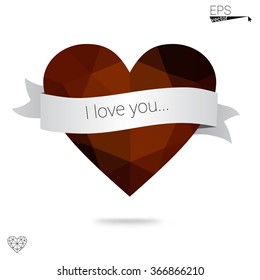 Orange heart isolated on white background. Geometric rumpled triangular low poly origami style gradient graphic illustration. Vector polygonal design for your business. Orange heart isolated on white background. Geometric rumpled triangular low poly origami style gradient graphic illustration. Vector polygonal design for your business.