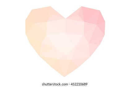 Orange heart isolated on white background. 