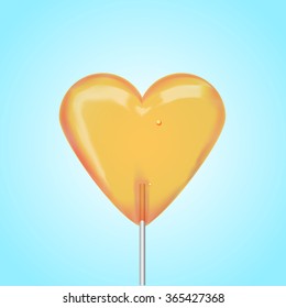 The Orange Heart Lollipop