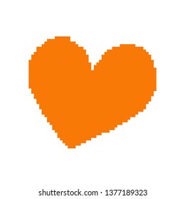 Orange heart pixel