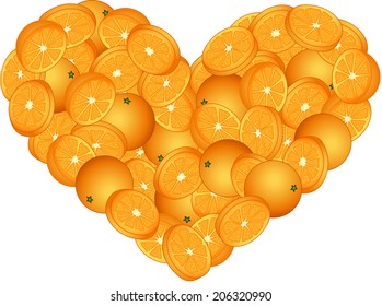 Orange Heart Shaped