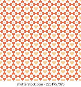Orange heart surrounded with orange hearts on white background.