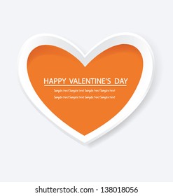 Orange heart. Valentines Day vector illustration.