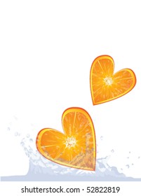 orange hearts splash