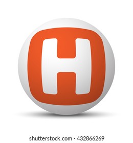 Orange Helicopter Platform icon on white ball