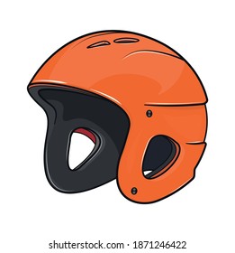 Casco anaranjado con interior negro 