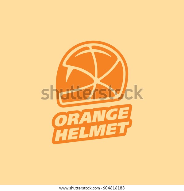Orange helmet. Logo\
template.