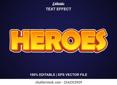 The orange heroes text effect can be edited for promotion.