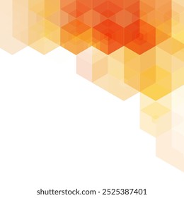 Orange hex. Vector abstract geometric background. Brochure design template.