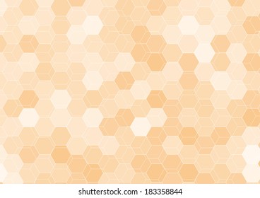 Orange hexagon abstract background template. Vector illustration