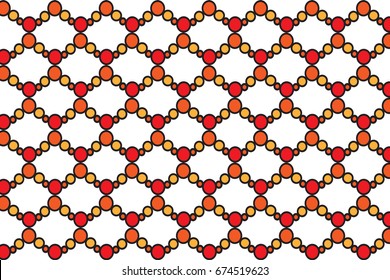 Orange hexagon atom structure pattern