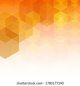 Orange hexagon background. Abstract vector geometric background