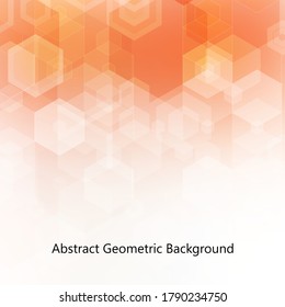 Orange hexagon background. Abstract vector geometric background