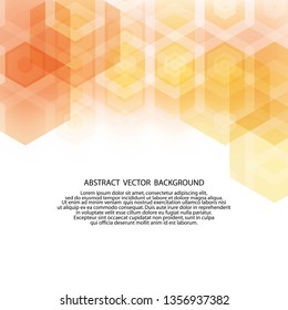 orange hexagon background. layout for advertising 