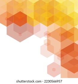 Fondo hexágono naranja. Gráficos vectoriales. Plantilla de presentación.