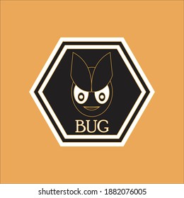 orange hexagon bug logo icon