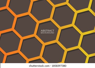 Orange-Hexagon-Farbverlauf-abstrakter Hintergrund. Großartige Vektorgrafik für Smartphones, Banner, Flyer, Computer, Laptops, Social Media usw.