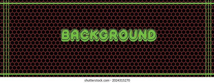 Orange hexagons and green lines background