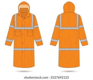 Orange hi vis raincoat template