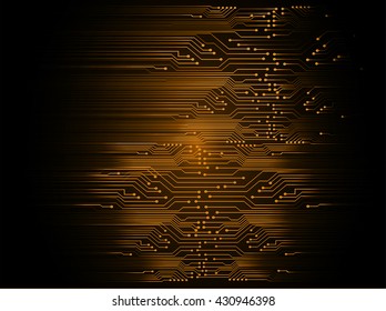 orange high tech circuit board, abstract circuit board, CPU, PC computer