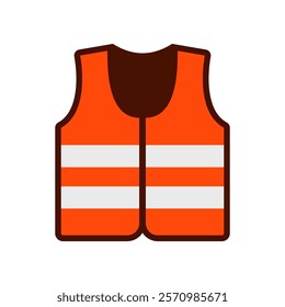 Orange high-visibility safety vest with reflective stripes.