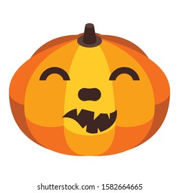 Orange holiday pumpkin icon. Isometric of orange holiday pumpkin vector icon for web design isolated on white background
