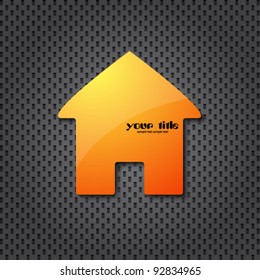 orange home icon and dotted texture