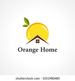 orange home logo vector, icon, element for business
