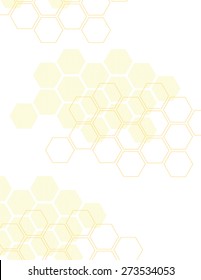 Orange Honey Comb Pattern Over White Background