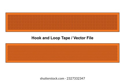 Orange Hook and Loop Tape Fastener Template on White Background, Vector File.