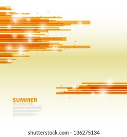 Orange horizontal abstract lines background - Summer theme