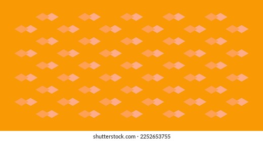 Orange horizontal background with small square shape baubles.