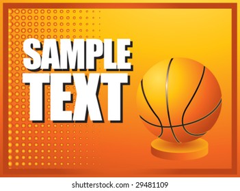 orange horizontal basketball display