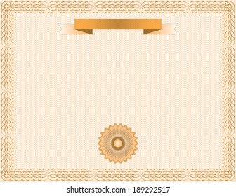 Orange horizontal certificate vector design.