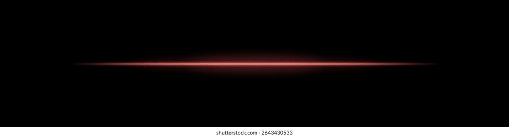 Orange horizontal light beam. Bright laser stripe with soft glow and fading edges on dark background. Perfect for sci-fi, transitions, futuristic flares, or abstract light effects.