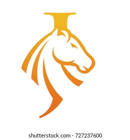 Orange Horse Initial J Vector Logo Designs