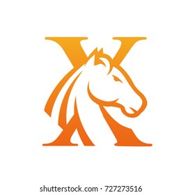 Orange Horse Initial X Consulting Logo