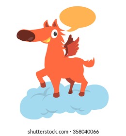 Orange horse with wing
