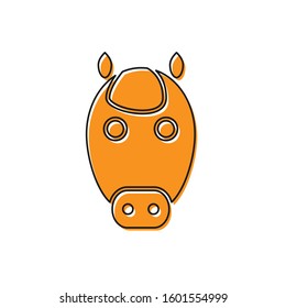 Orange Horse zodiac sign icon isolated on white background. Astrological horoscope collection.  Vector Illustration