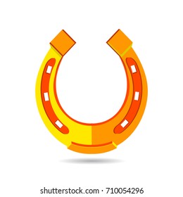 Orange horseshoe in a flat style, on a white background.vector