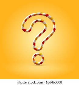 Orange hot caramel candy wire font question character
