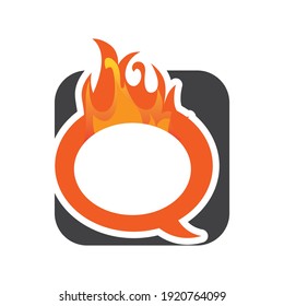 orange hot flame initial Q Letter logo design vector graphic concept illustrations