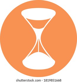 Icono de vector de vidrio de color naranja en círculo