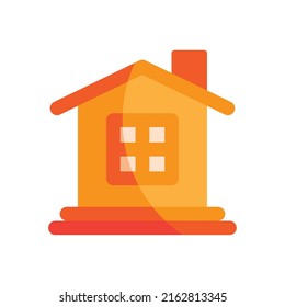 orange house facade isolated icon