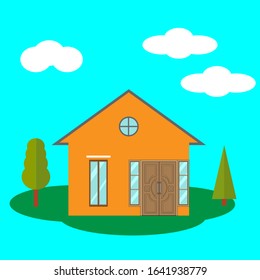 orange house with a fresh natural feel